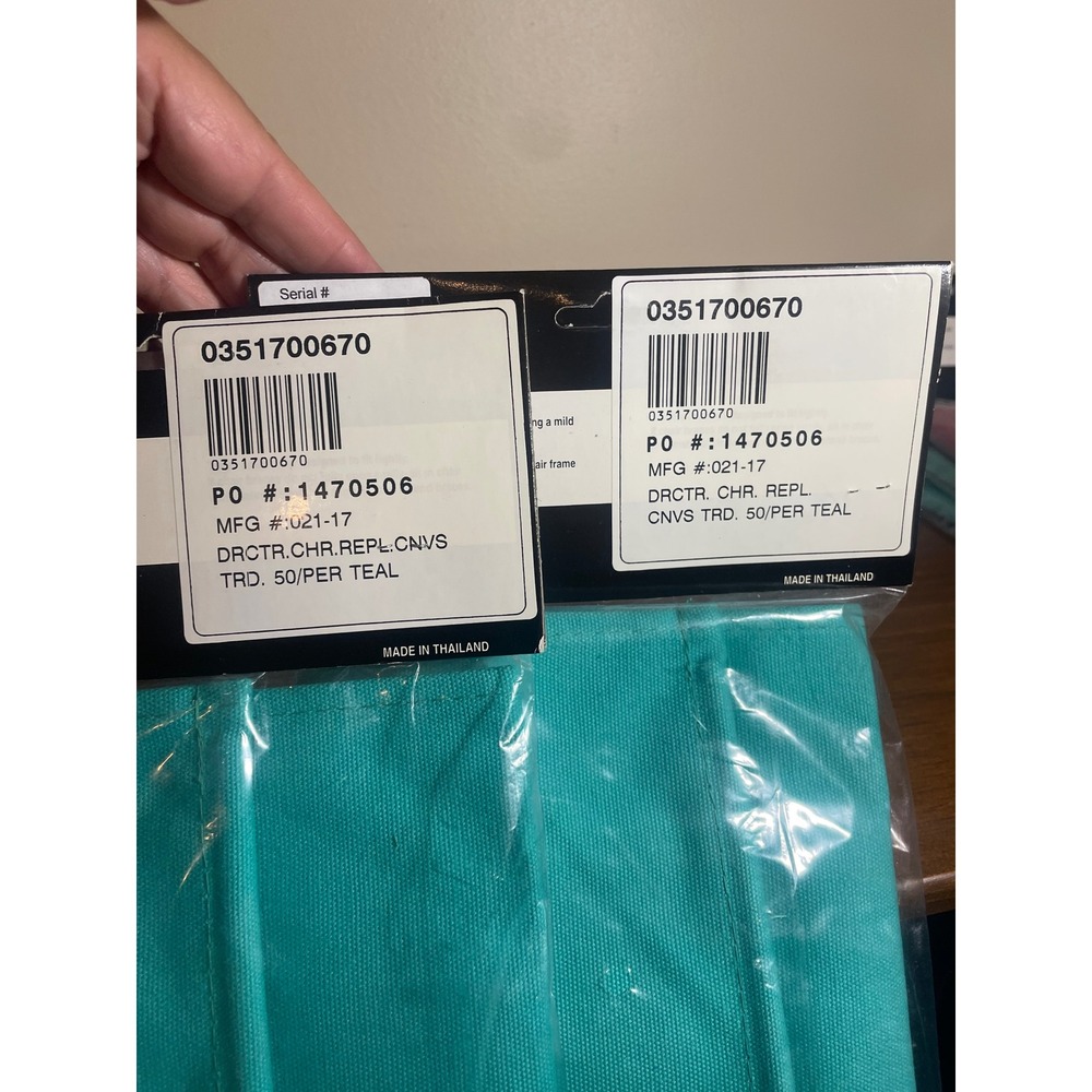 2PK Director Chair Replacement Canvases Teal Cotton New - Picture 7 of 7